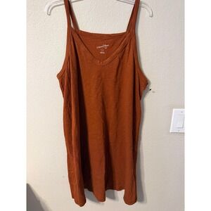 Universal Thread Womens Tank dress Rust Orange XL Basic V Neck Sleeveless Casual